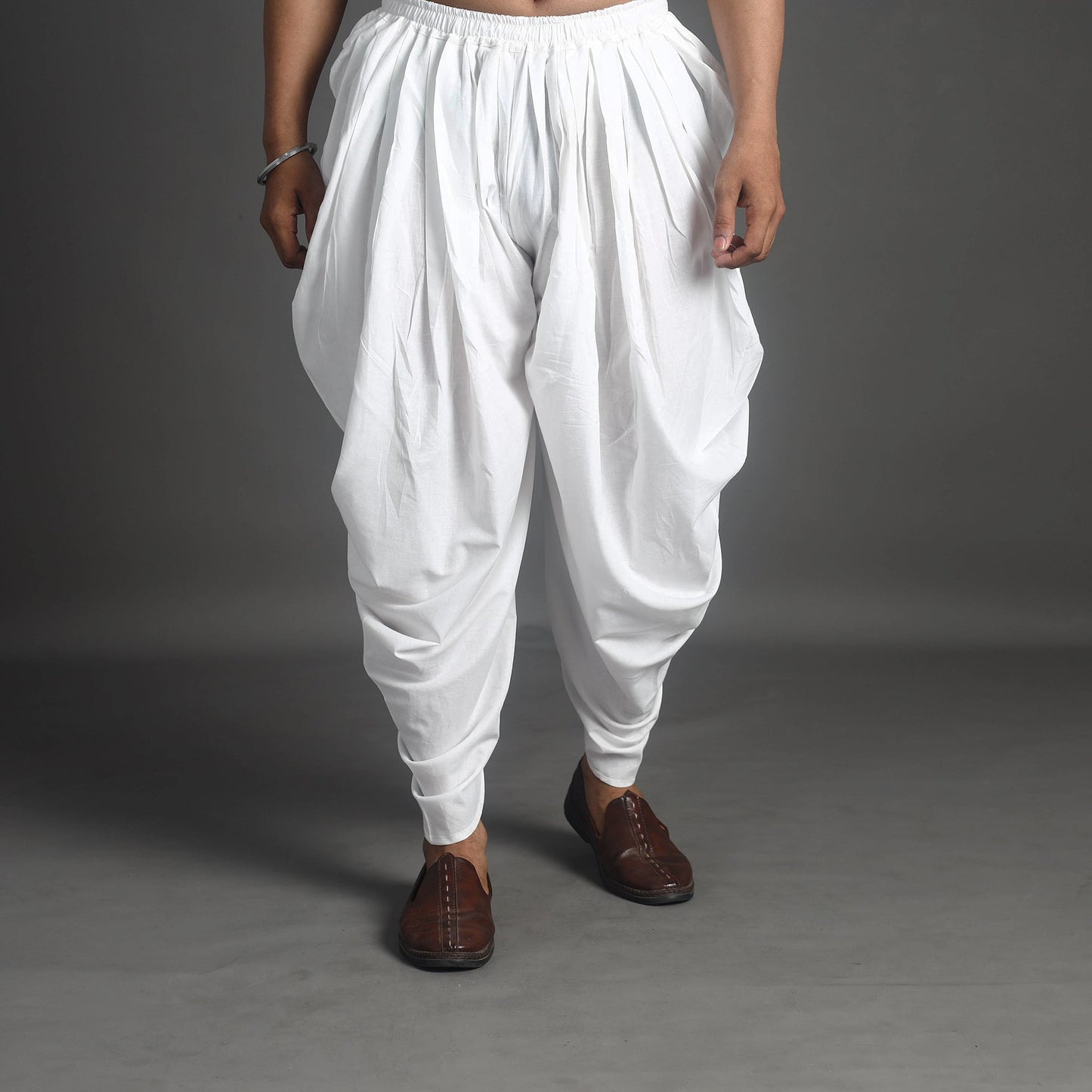 Buy White Plain Cotton Dhoti For Men's