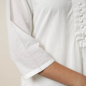 Explore Plain Cotton Long White Straight Kurta for Women