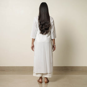 Explore Plain Cotton Long White Straight Kurta for Women