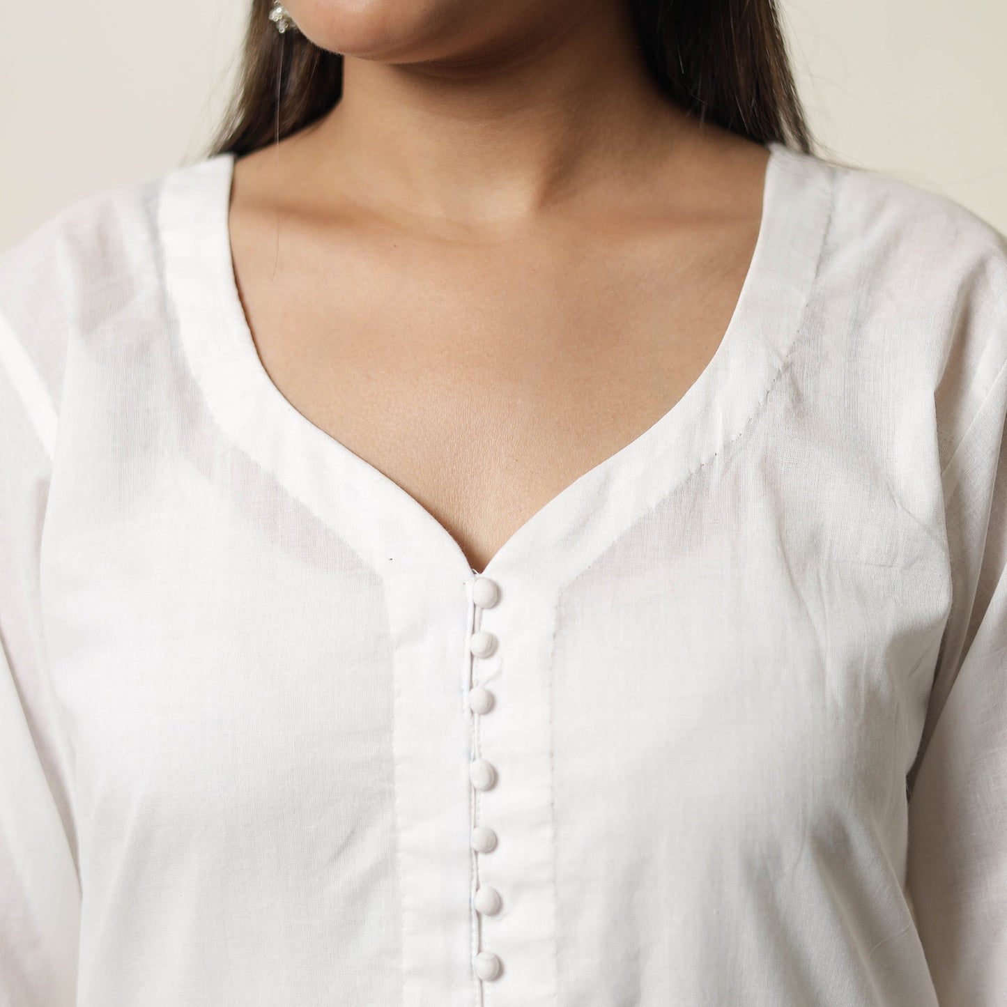 Explore Plain Cotton Long White Straight Kurta for Women