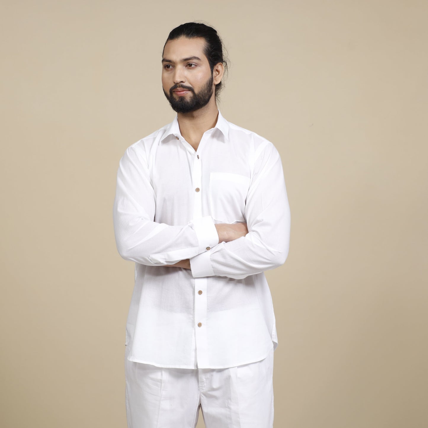 Plain Cotton Men Full Sleeve Shirt