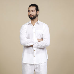 Plain Cotton Men Full Sleeve Shirt