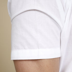 Buy White Plain Cotton Men Half Sleeve Shirt Online 