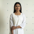  Plain Cotton Pintuck Long Straight Kurta for Women