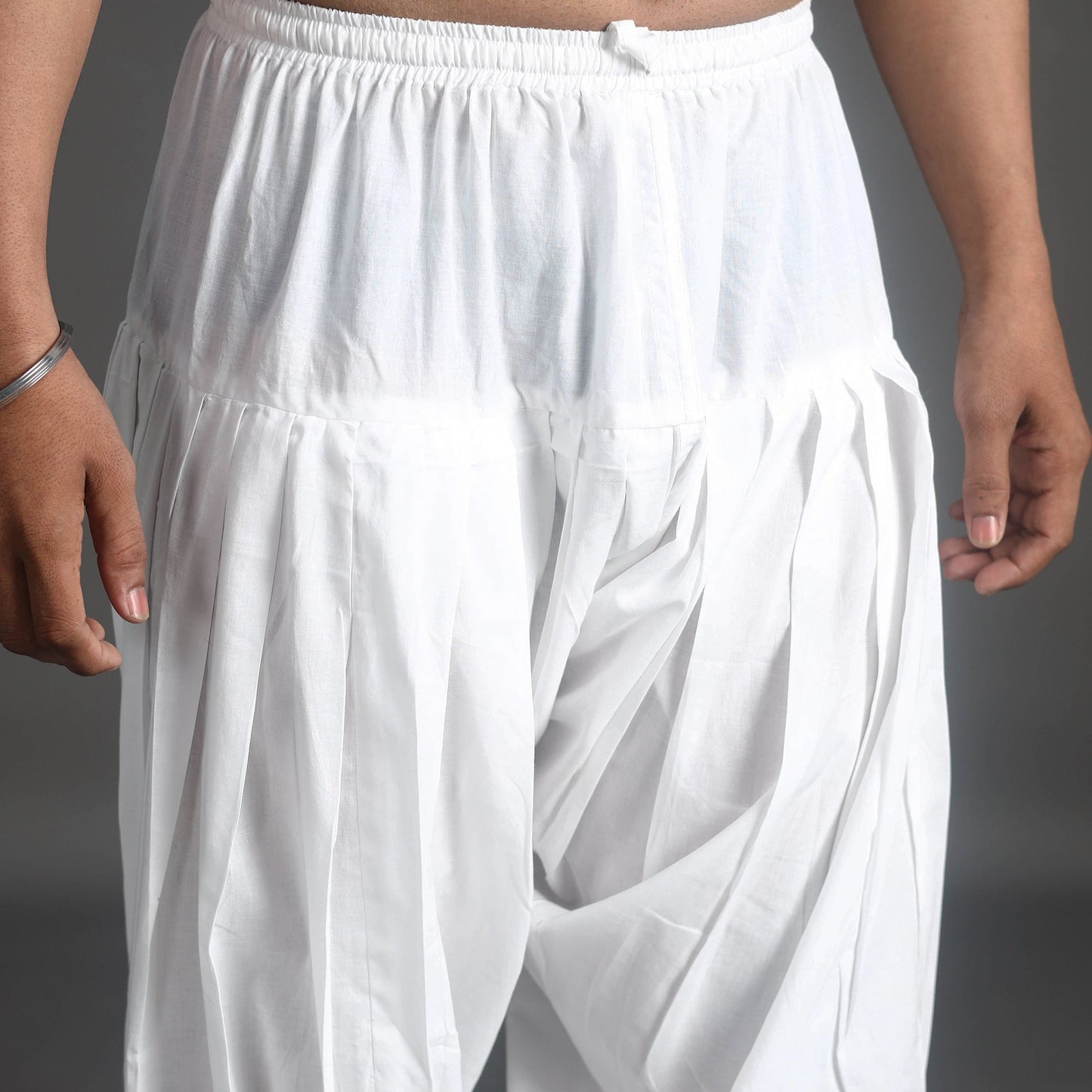 Buy White Plain Cotton Traditional Men's Patiala