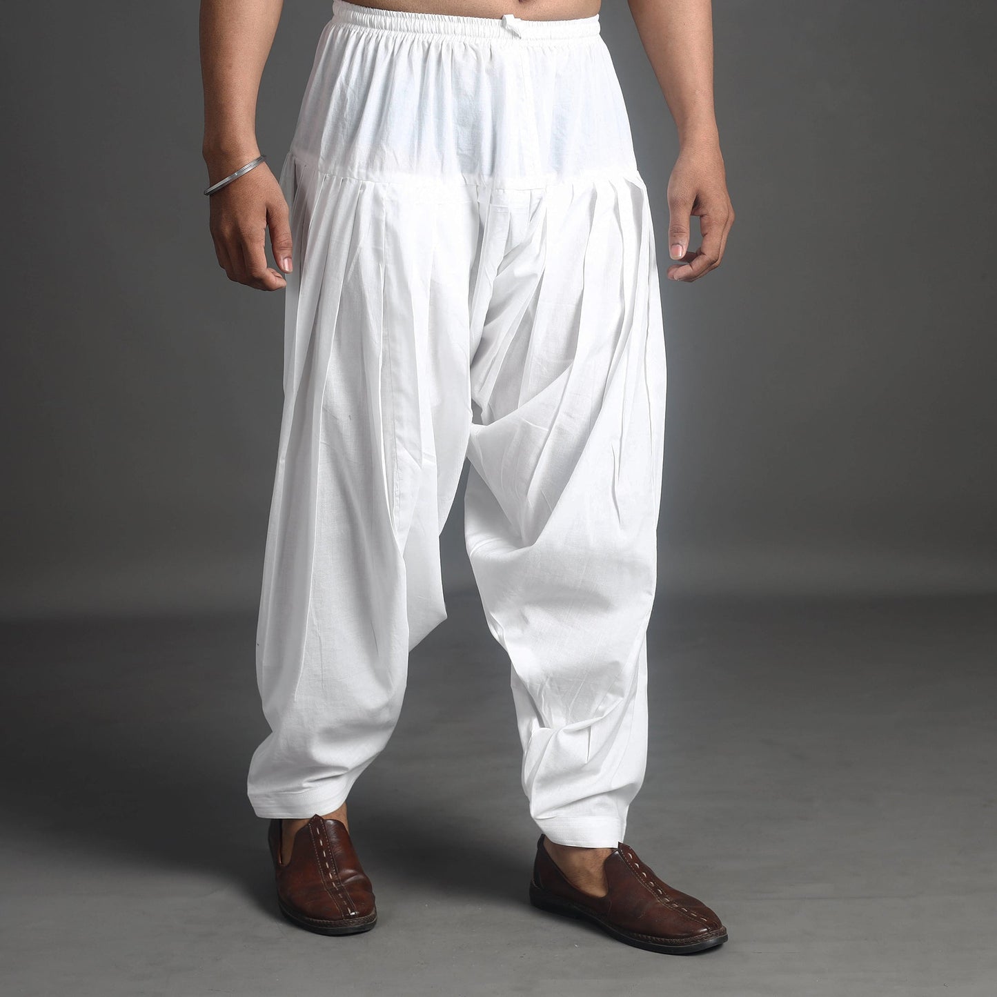 Buy White Plain Cotton Traditional Men's Patiala