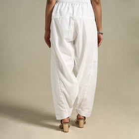 White Plain Cotton Women Salwar