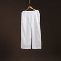 White - plain flex cotton elasticated palazzo 06