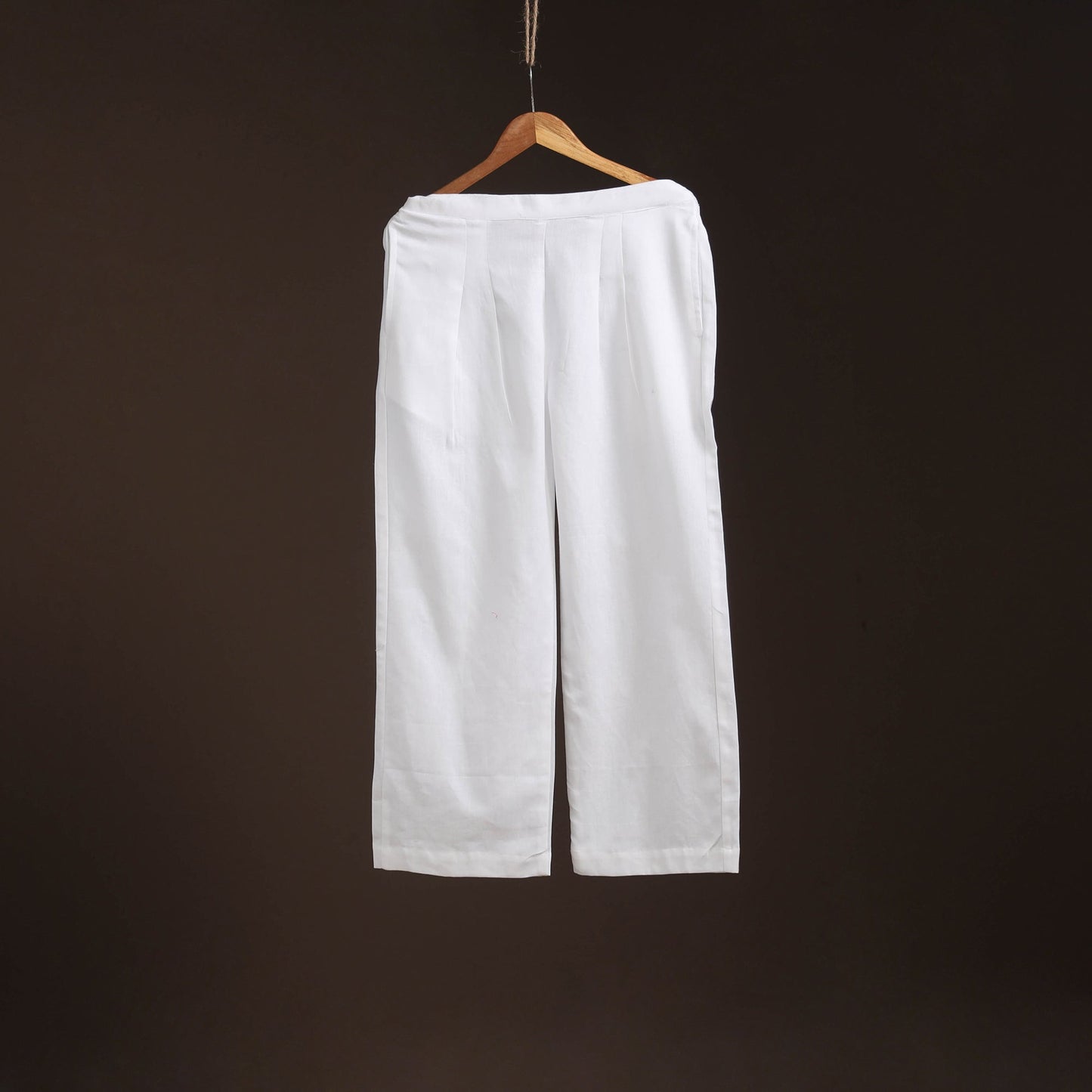 White - plain flex cotton elasticated palazzo 06