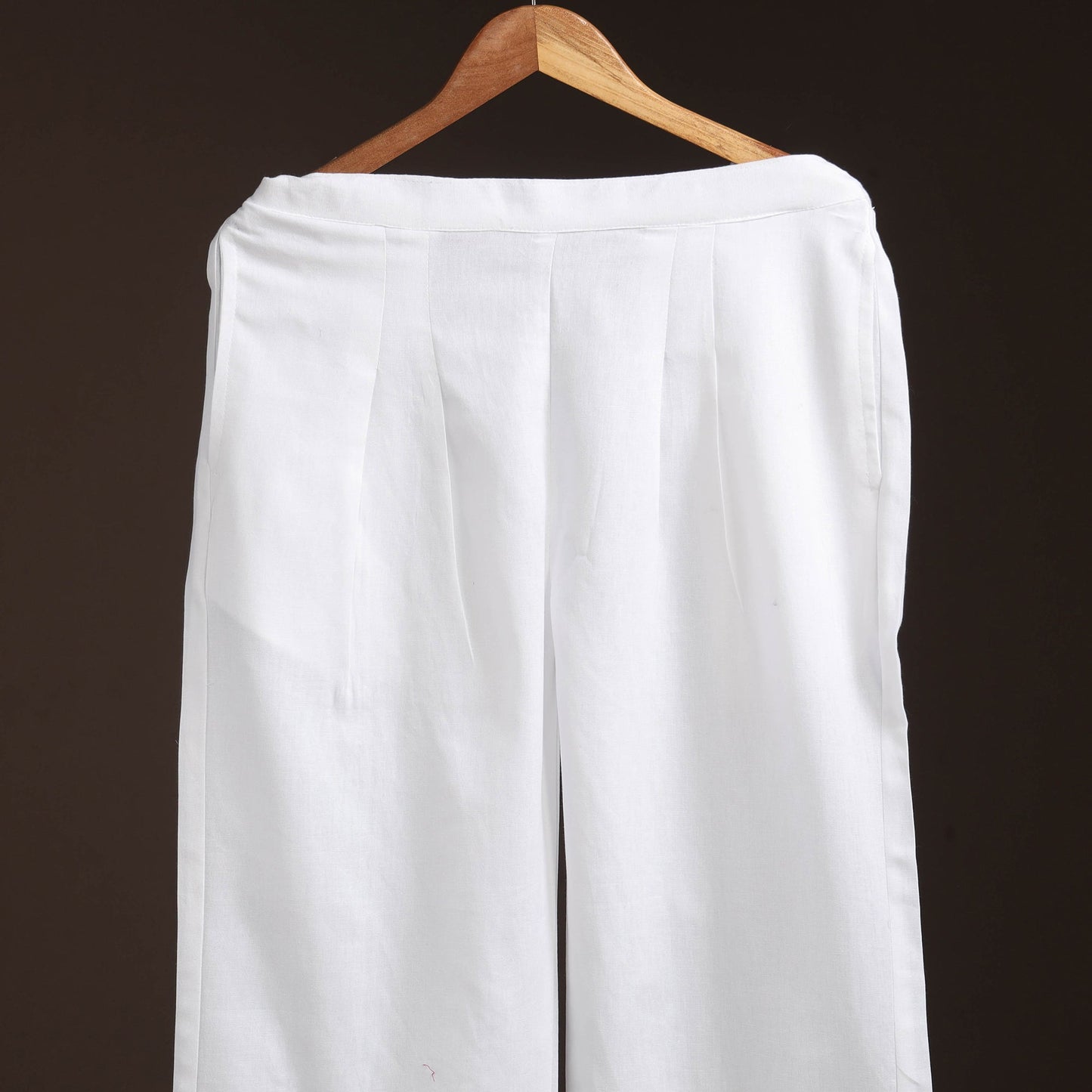 White - plain flex cotton elasticated palazzo 06