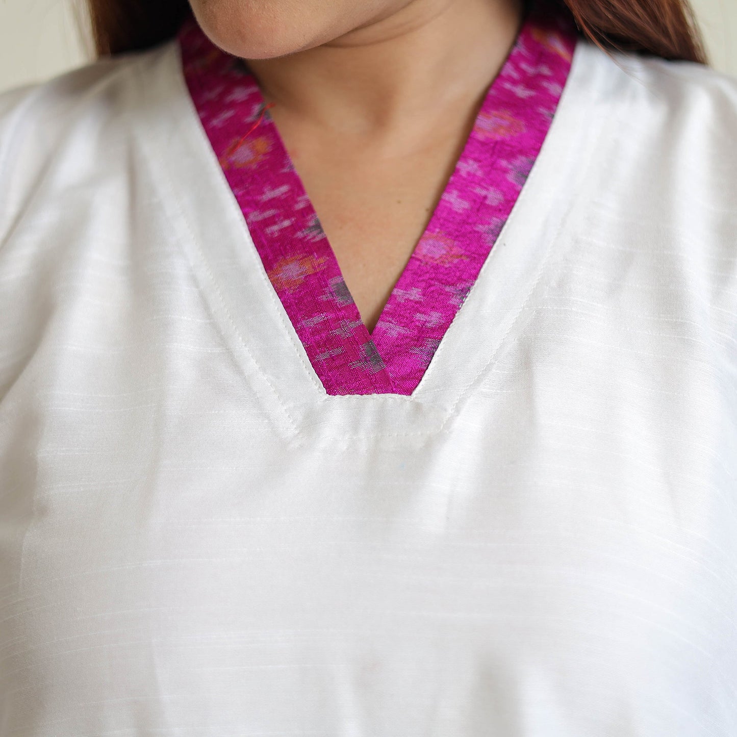 Buy Plain Solid Slub Silk A-Line Long Kurta for Women