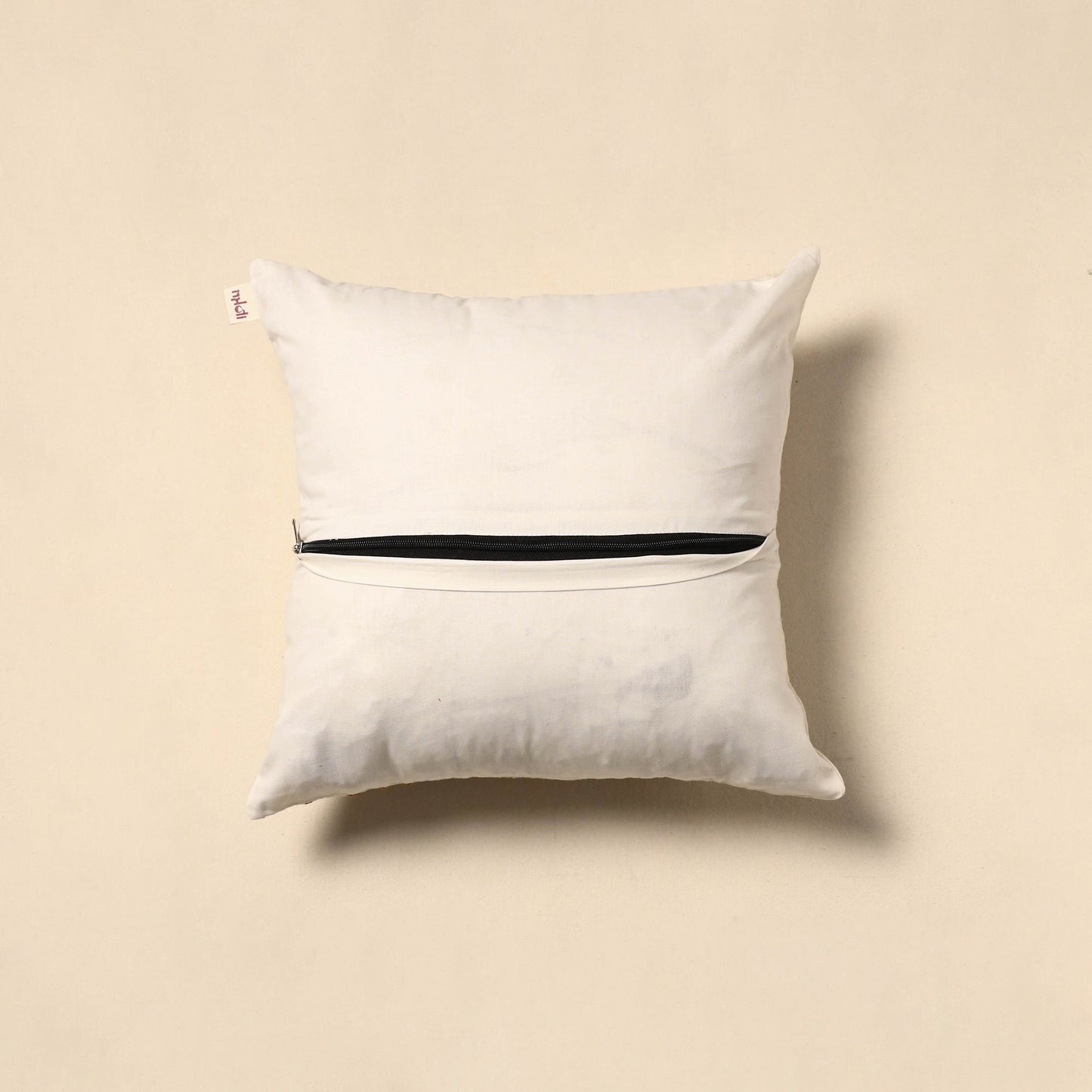 Plain thread buti cushion cover 67 - handcrafted