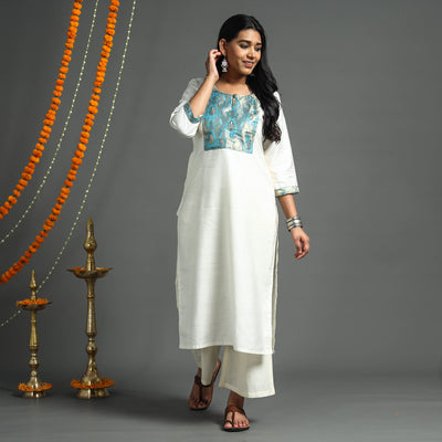 Plain Tussar Silk Kurta