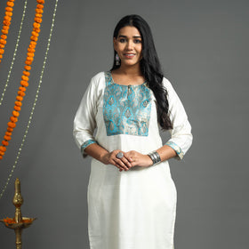 Plain Tussar Silk Kurta