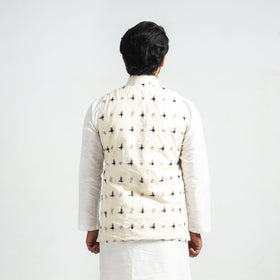 Buy Pochampally Double Ikat Handloom Cotton Men Nehru Jacket Online at iTokri.com