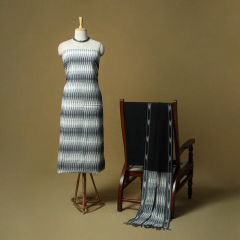 Pochampally ikat 3pc cotton unstitched dress material 17