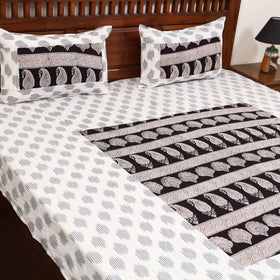 Pochampally ikat with bagh patch cotton bedsheet set 18