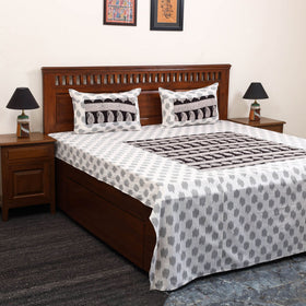 Pochampally ikat with bagh patch cotton bedsheet set 18
