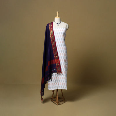 Pochampally ikat cotton 2pc unstitched dress material