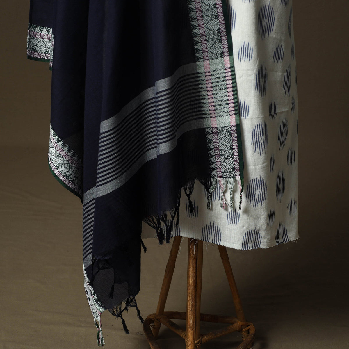 Pochampally ikat cotton 2pc unstitched dress material kurta