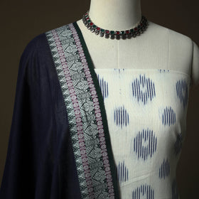 Pochampally ikat cotton 2pc unstitched dress material kurta