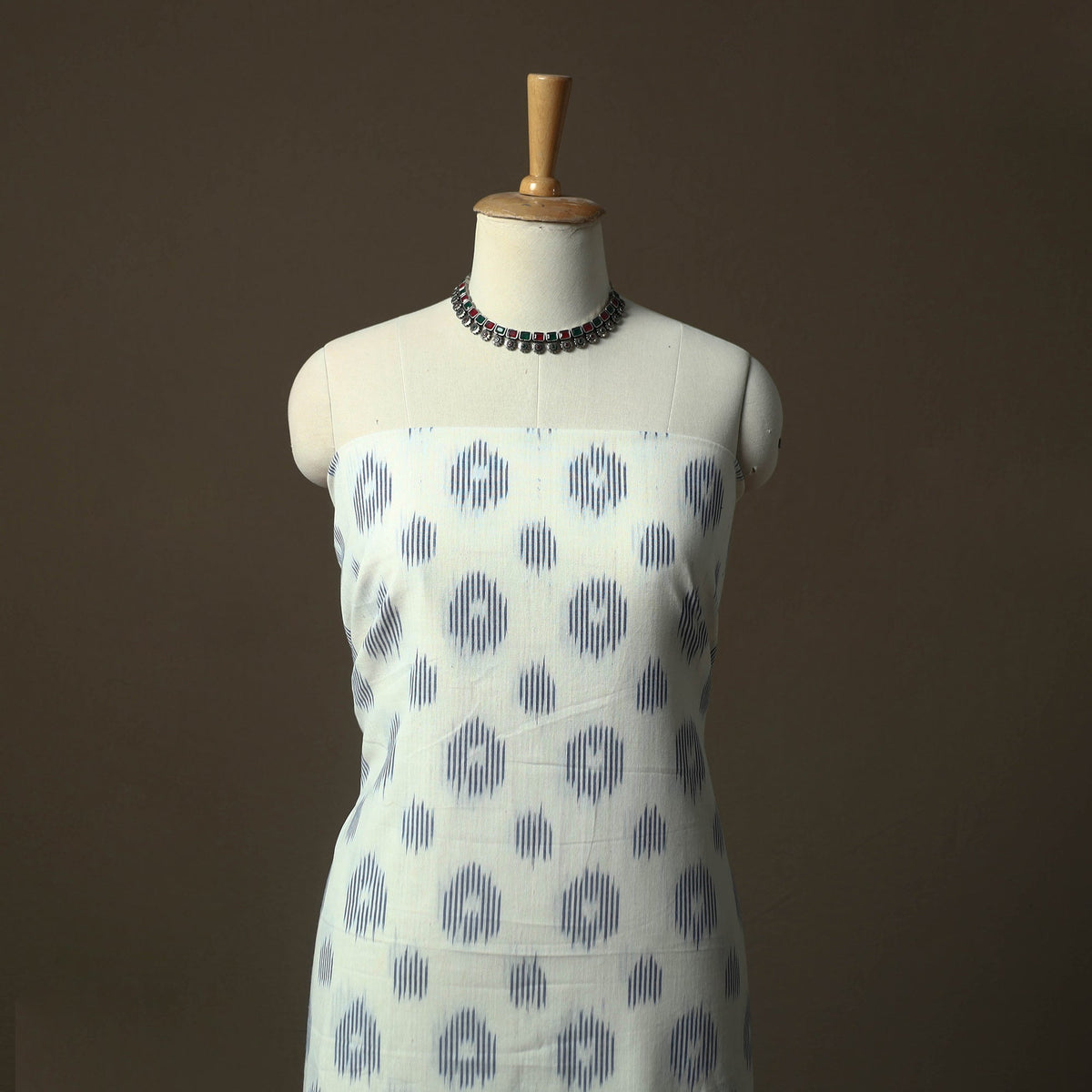 Pochampally ikat cotton 2pc unstitched dress material kurta