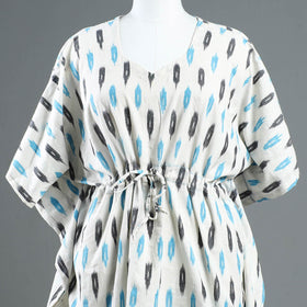  Pochampally Ikat Cotton Kaftan with Tie-Up Waist 