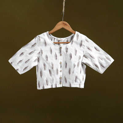 Pochampally ikat cotton readymade blouse 02 - handcrafted