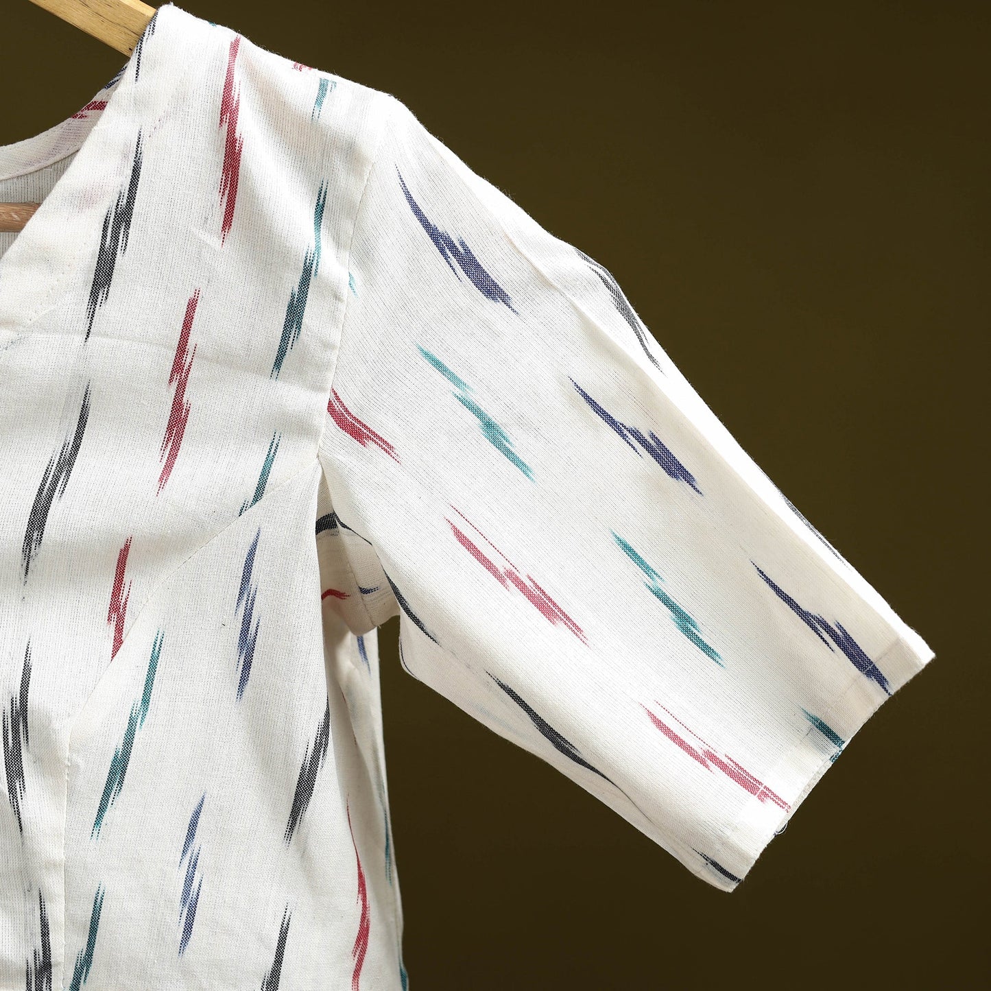 Pochampally ikat cotton readymade blouse 12 - handcrafted