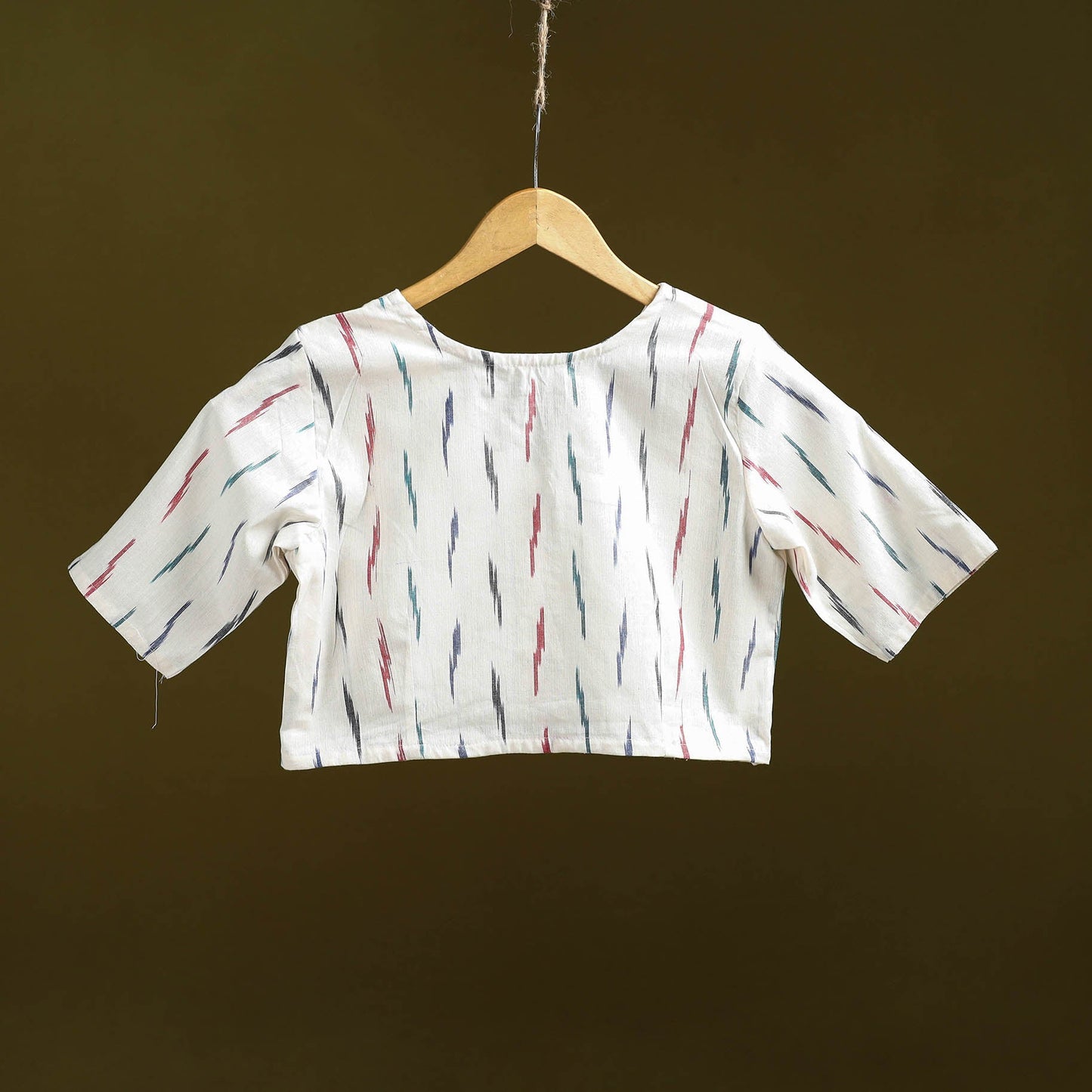 Pochampally ikat cotton readymade blouse 12 - handcrafted