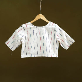 Pochampally ikat cotton readymade blouse 12 - handcrafted