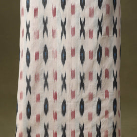White - pochampally ikat cotton unstitched kurta material