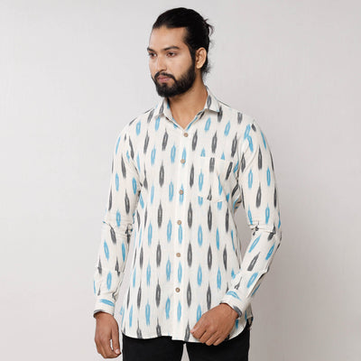  Pochampally Ikat Pure Cotton Men Full Sleeve Shirt 