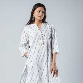  Pochampally Ikat Weave Cotton Long Kurta for Women