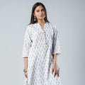  Pochampally Ikat Weave Cotton Long Kurta for Women