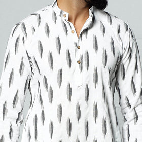 Buy Pochampally Ikat Weave Cotton Men short Kurta Online at iTokri.com