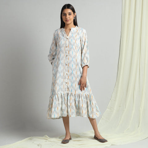 Buy Pochampally Ikat Weave Flare Cotton Dress Online l iTokri.com