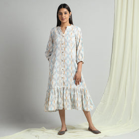 Buy Pochampally Ikat Weave Flare Cotton Dress Online l iTokri.com
