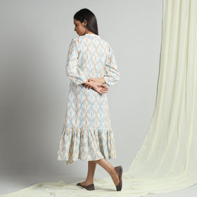 Buy Pochampally Ikat Weave Flare Cotton Dress Online l iTokri.com