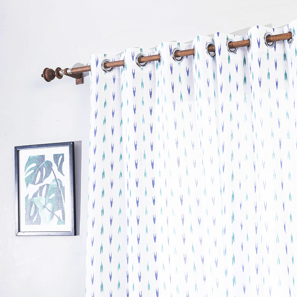 Buy Pochampally Ikat Weave Pure Cotton Fabric Door Curtain Online at iTokri.com