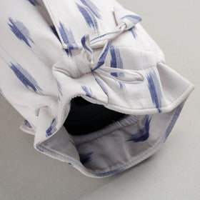 White Pochampally Ikat Cotton Yoga Mat Bag 