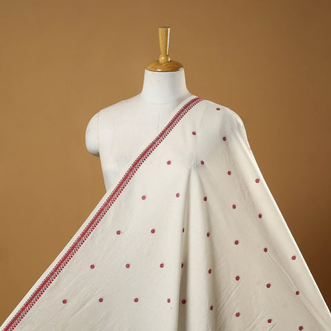 White - prewashed cotton jacquard fabric 05 - handcrafted