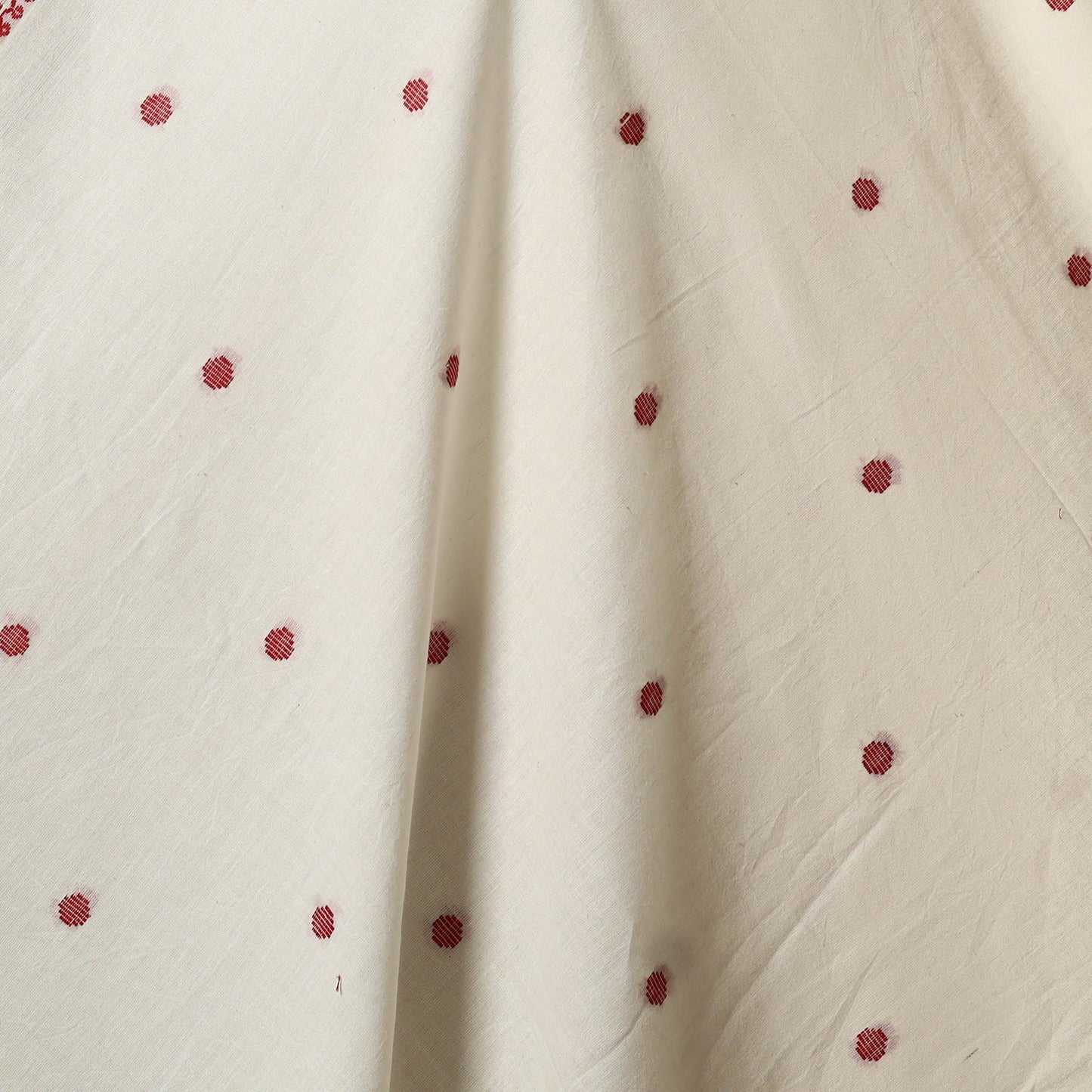 White - prewashed cotton jacquard fabric 05 - handcrafted