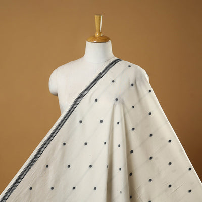 White - prewashed cotton jacquard fabric 06 - handcrafted