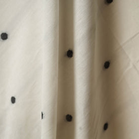 White - prewashed cotton jacquard fabric 06 - handcrafted