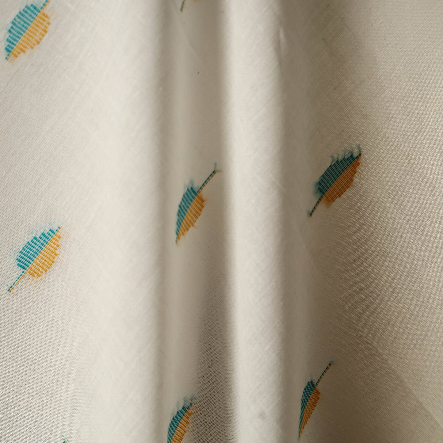 White - prewashed cotton jacquard fabric 16 - handcrafted