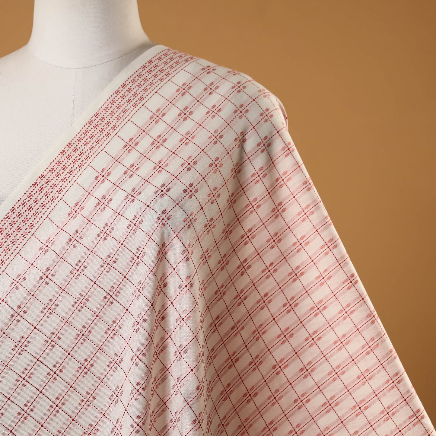 White - prewashed cotton jacquard fabric 34 - handcrafted