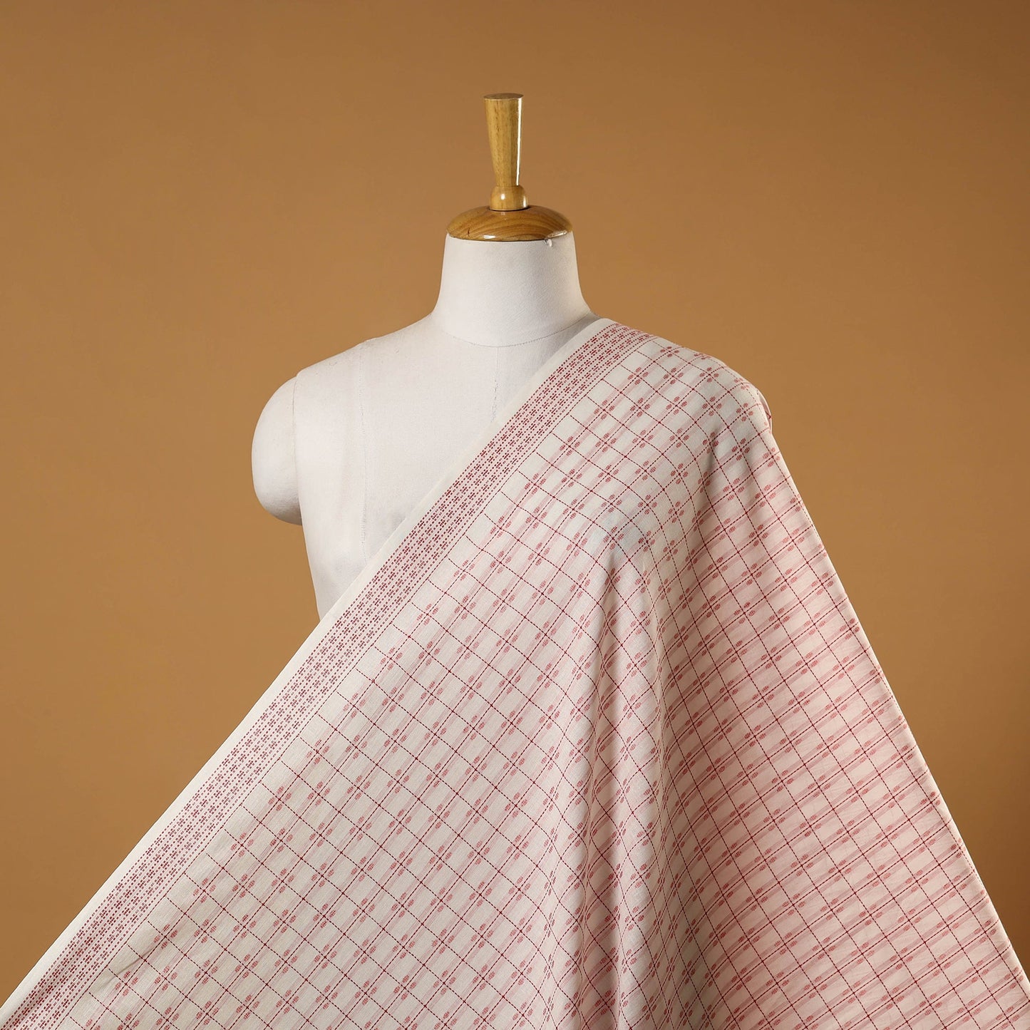 White - prewashed cotton jacquard fabric 34 - handcrafted