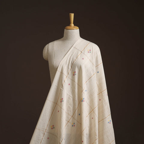 Prewashed cotton zari work jacquard fabric 01 - handcrafted