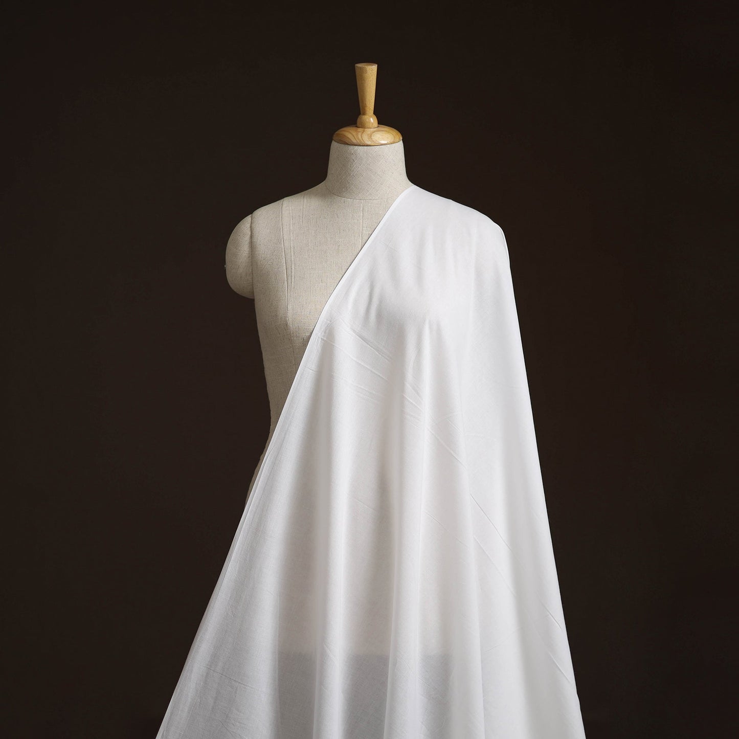 White - prewashed dyed cotton plain fabric 02 - handcrafted